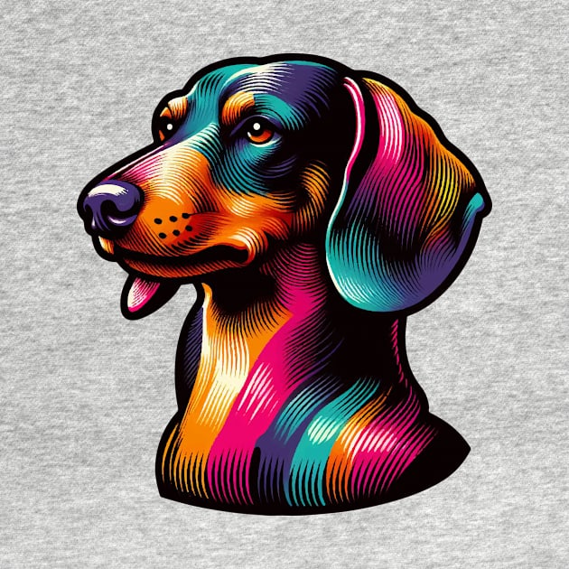 Retro, Vintage Dachshund Dog Profile by Arteria6e9Vena